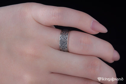 Ornament Viking Style Ring Sterling Silver Handmade Jewelry