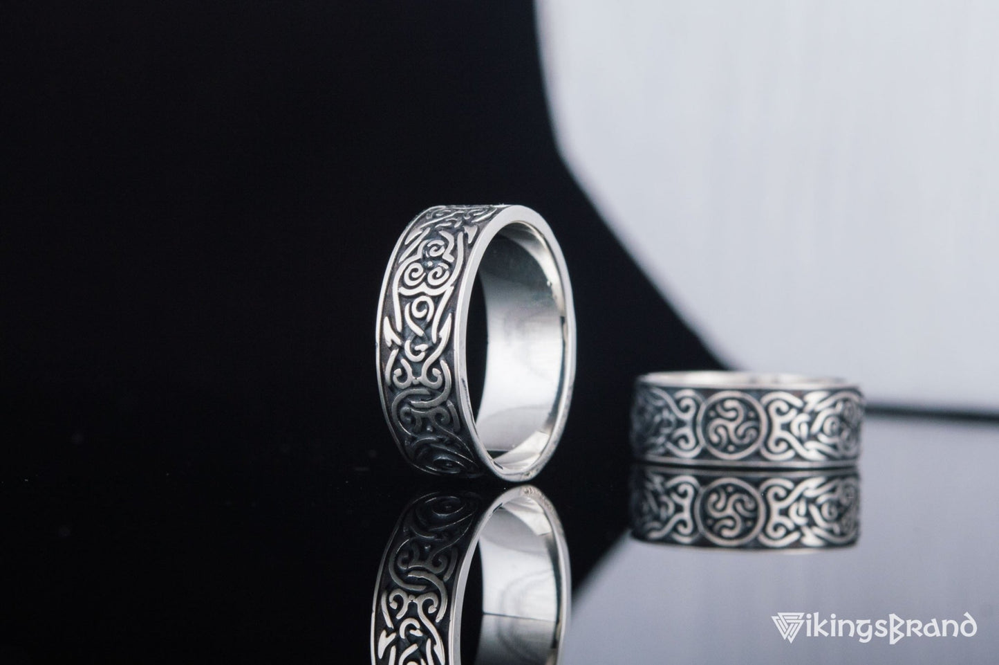 Ornament Viking Style Ring Sterling Silver Handmade Jewelry
