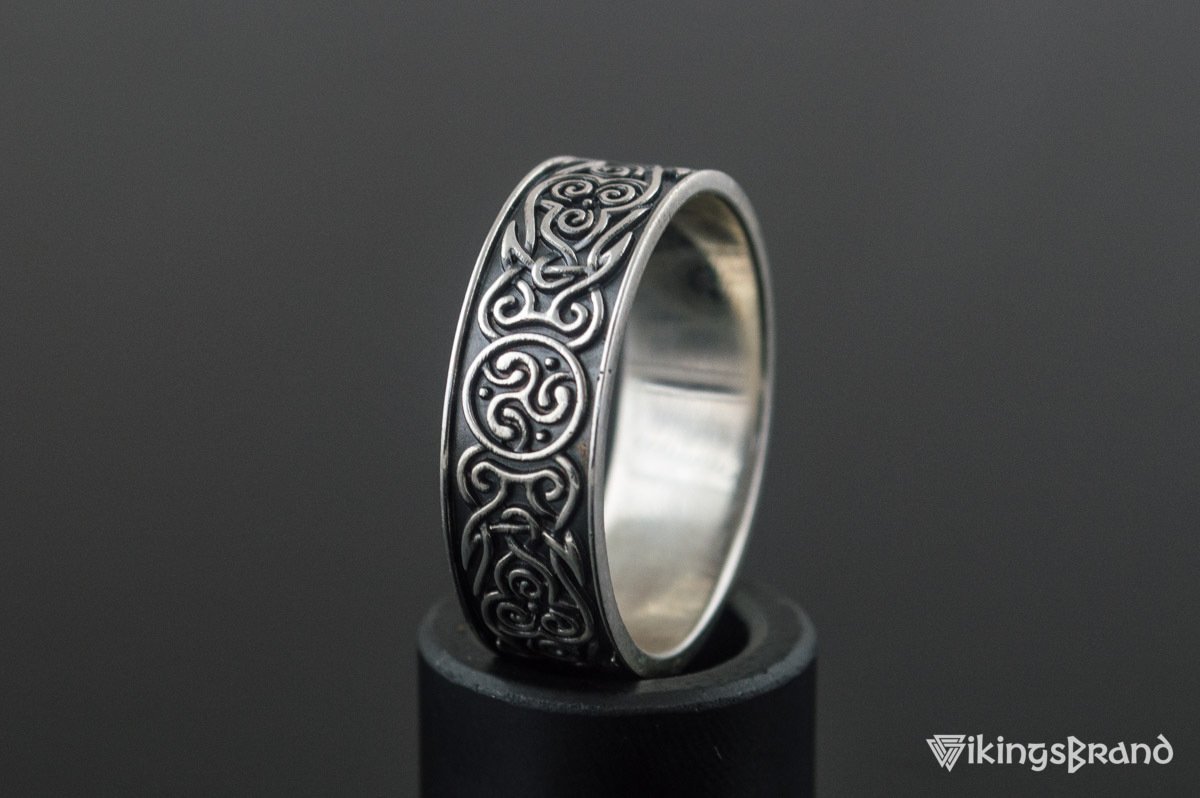 Ornament Viking Style Ring Sterling Silver Handmade Jewelry