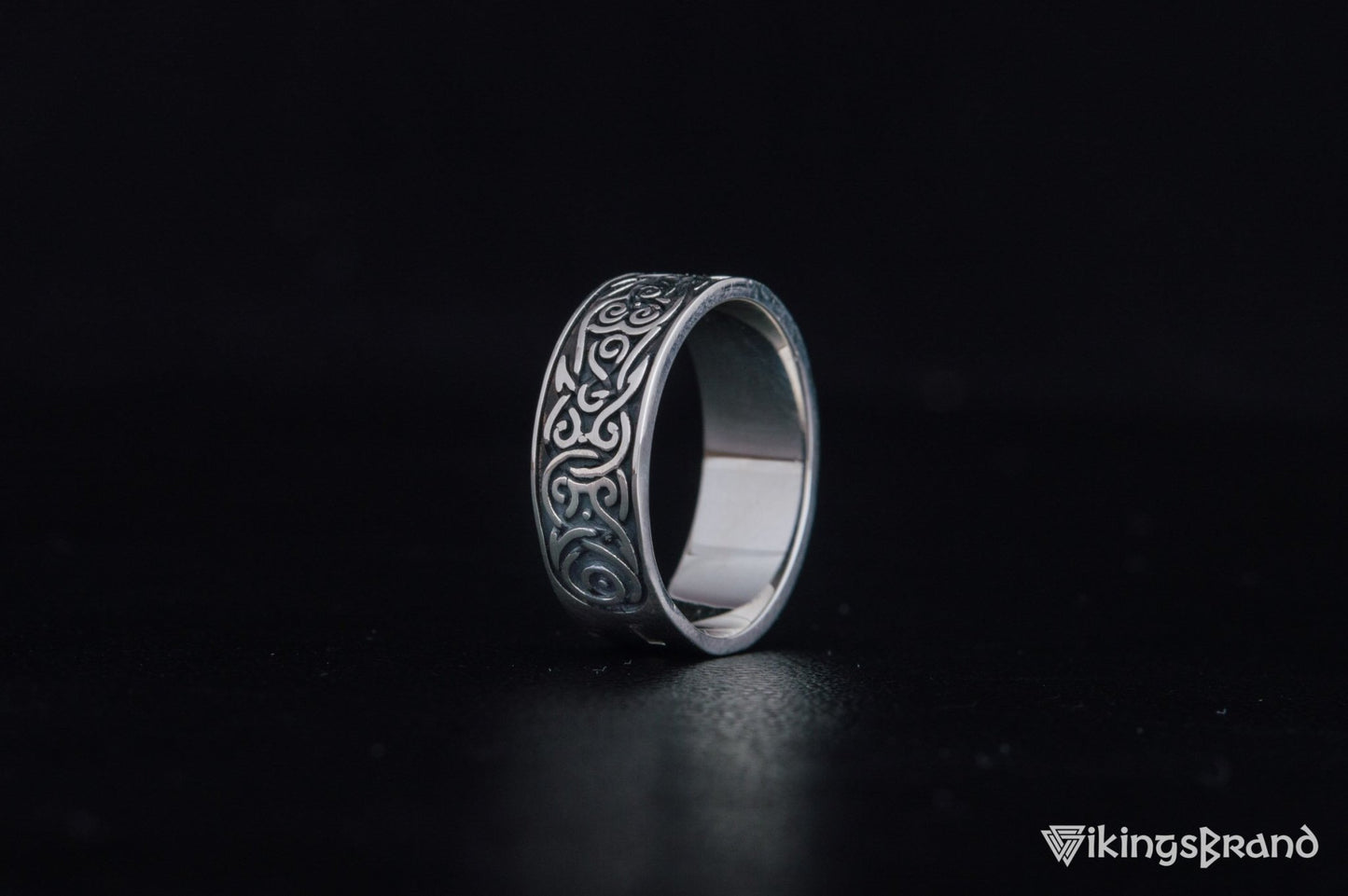 Ornament Viking Style Ring Sterling Silver Handmade Jewelry