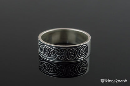 Ornament Viking Style Ring Sterling Silver Handmade Jewelry