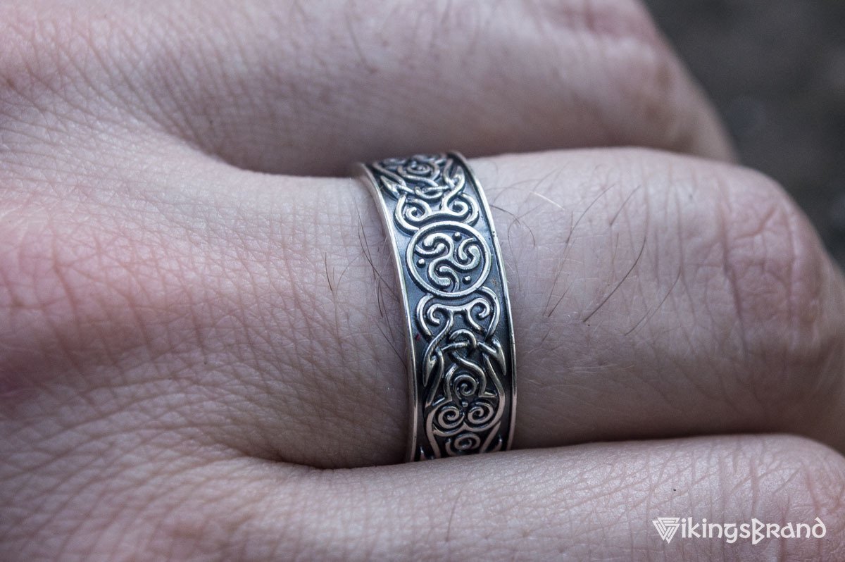 Ornament Viking Style Ring Sterling Silver Handmade Jewelry