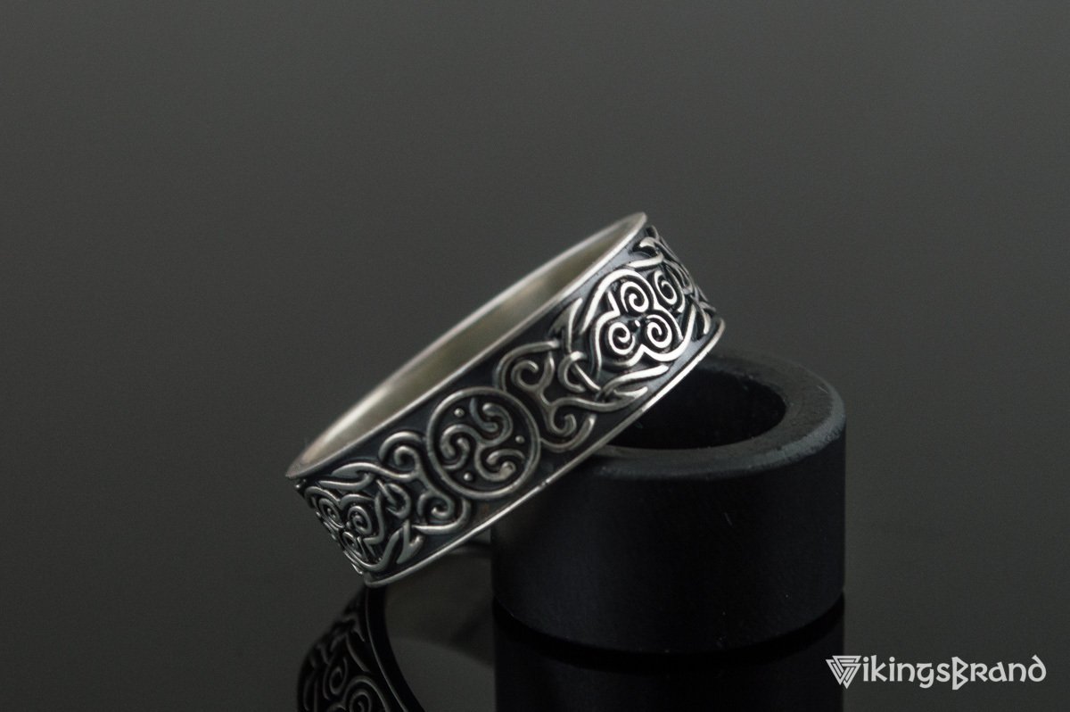 Ornament Viking Style Ring Sterling Silver Handmade Jewelry