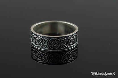 Ornament Viking Style Ring Sterling Silver Handmade Jewelry