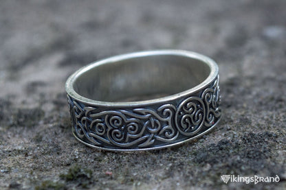 Ornament Viking Style Ring Sterling Silver Handmade Jewelry