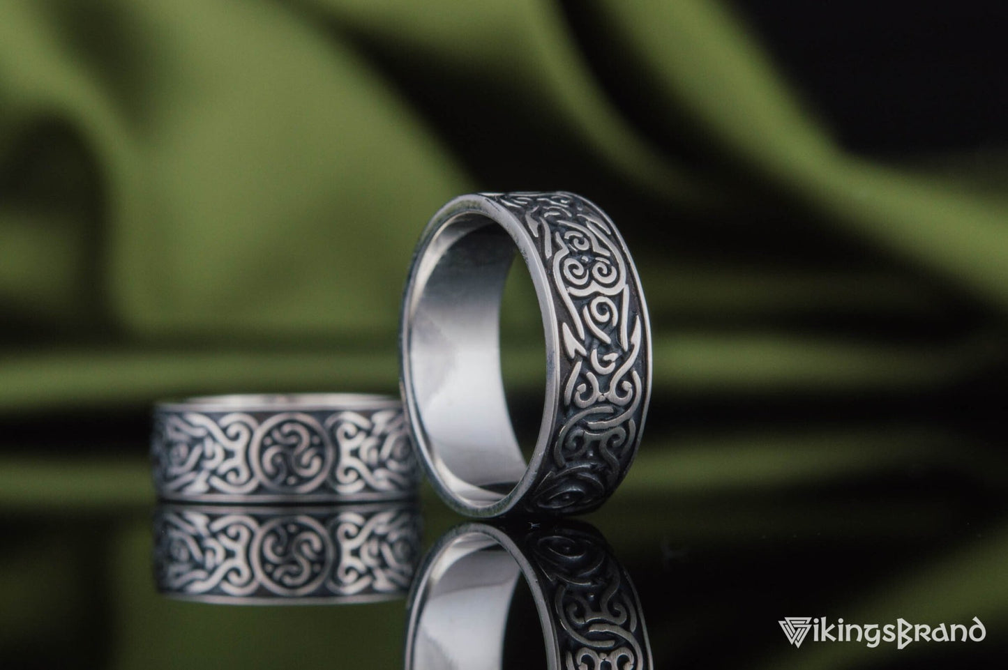 Ornament Viking Style Ring Sterling Silver Handmade Jewelry