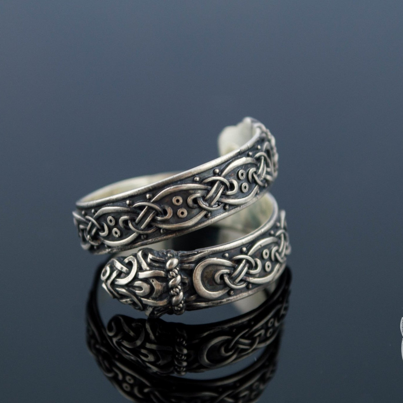 Ouroboros Viking Ornament 925 Sterling Silver Norse Ring - VikingsBrand