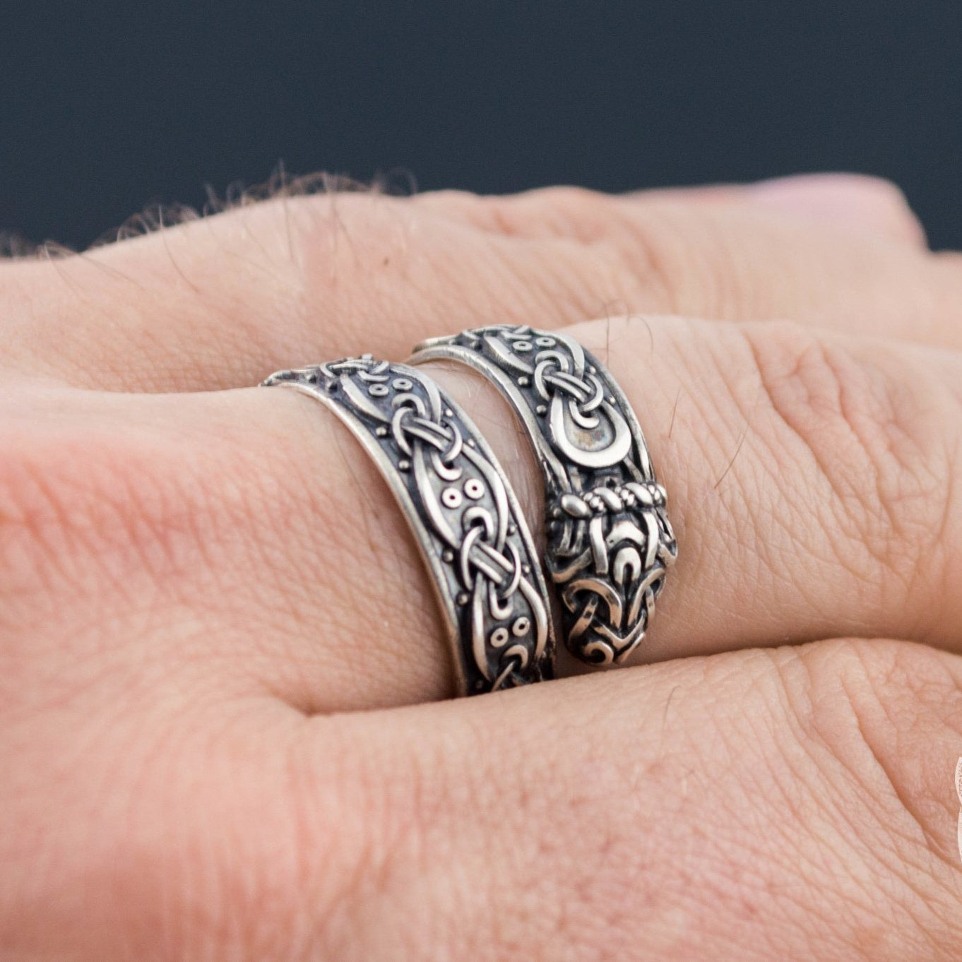 Ouroboros Viking Ornament 925 Sterling Silver Norse Ring - VikingsBrand