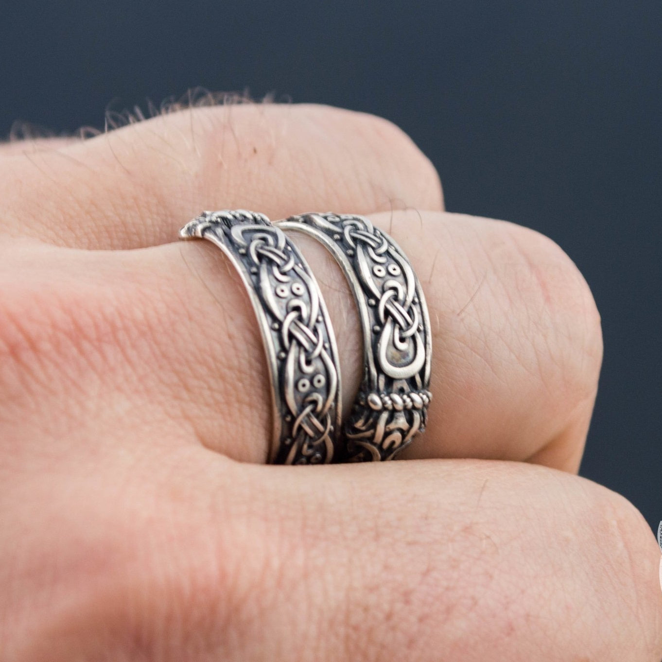 Ouroboros Viking Ornament 925 Sterling Silver Norse Ring - VikingsBrand