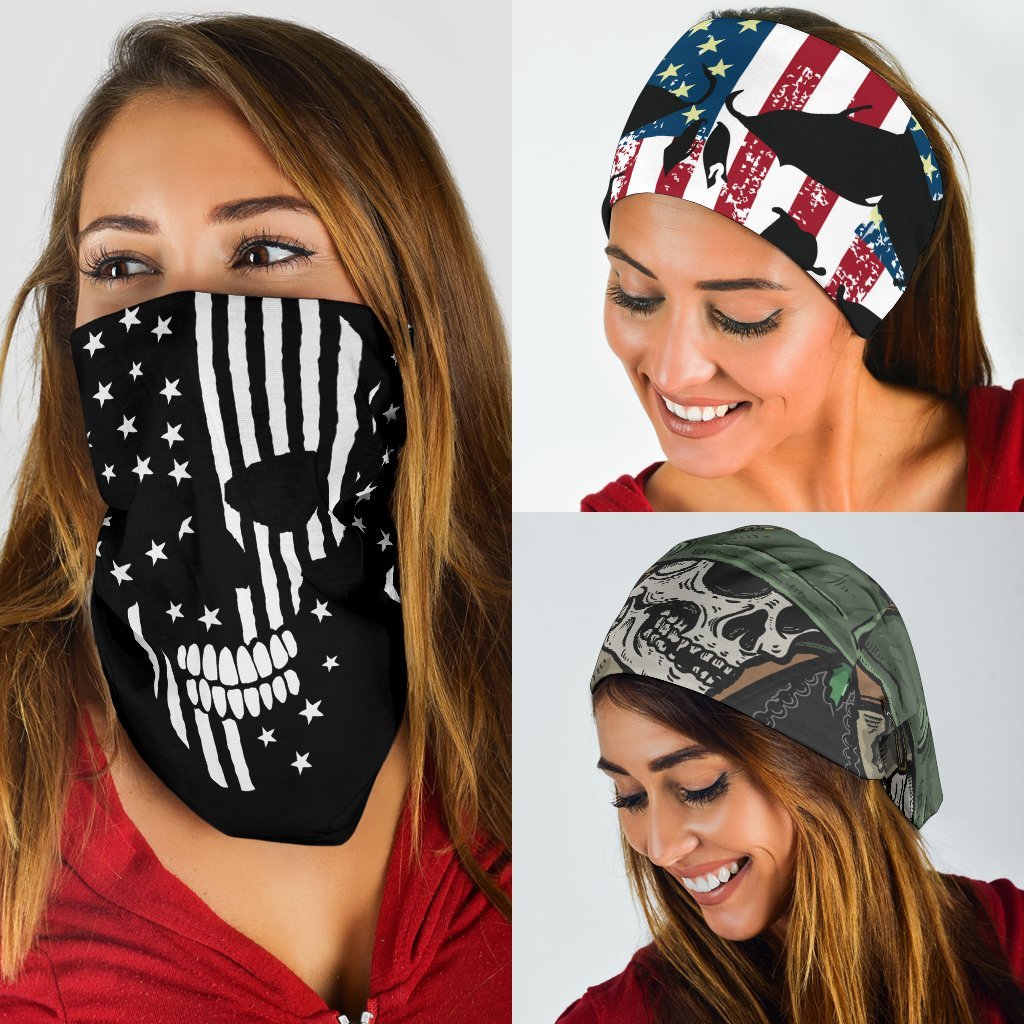 Patriotic Skull Neck Gaiter | Face Shield | Bandana