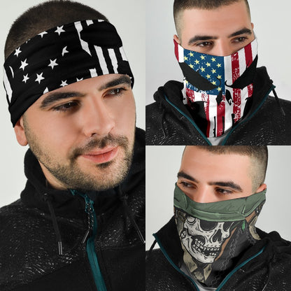 Patriotic Skull Neck Gaiter | Face Shield | Bandana
