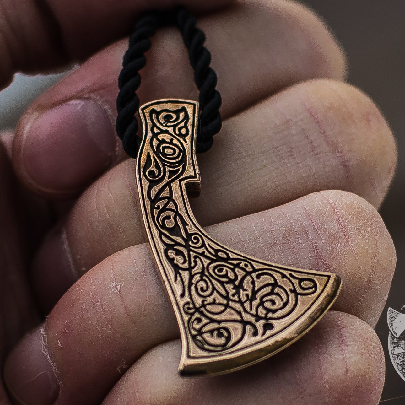 Perun's Axe  with Ornament Reconstruction Bronze Pendant - VikingsBrand