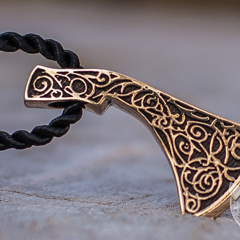 Perun's Axe  with Ornament Reconstruction Bronze Pendant - VikingsBrand