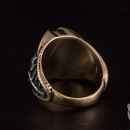 Pirate Skull Handmade Bronze Ring