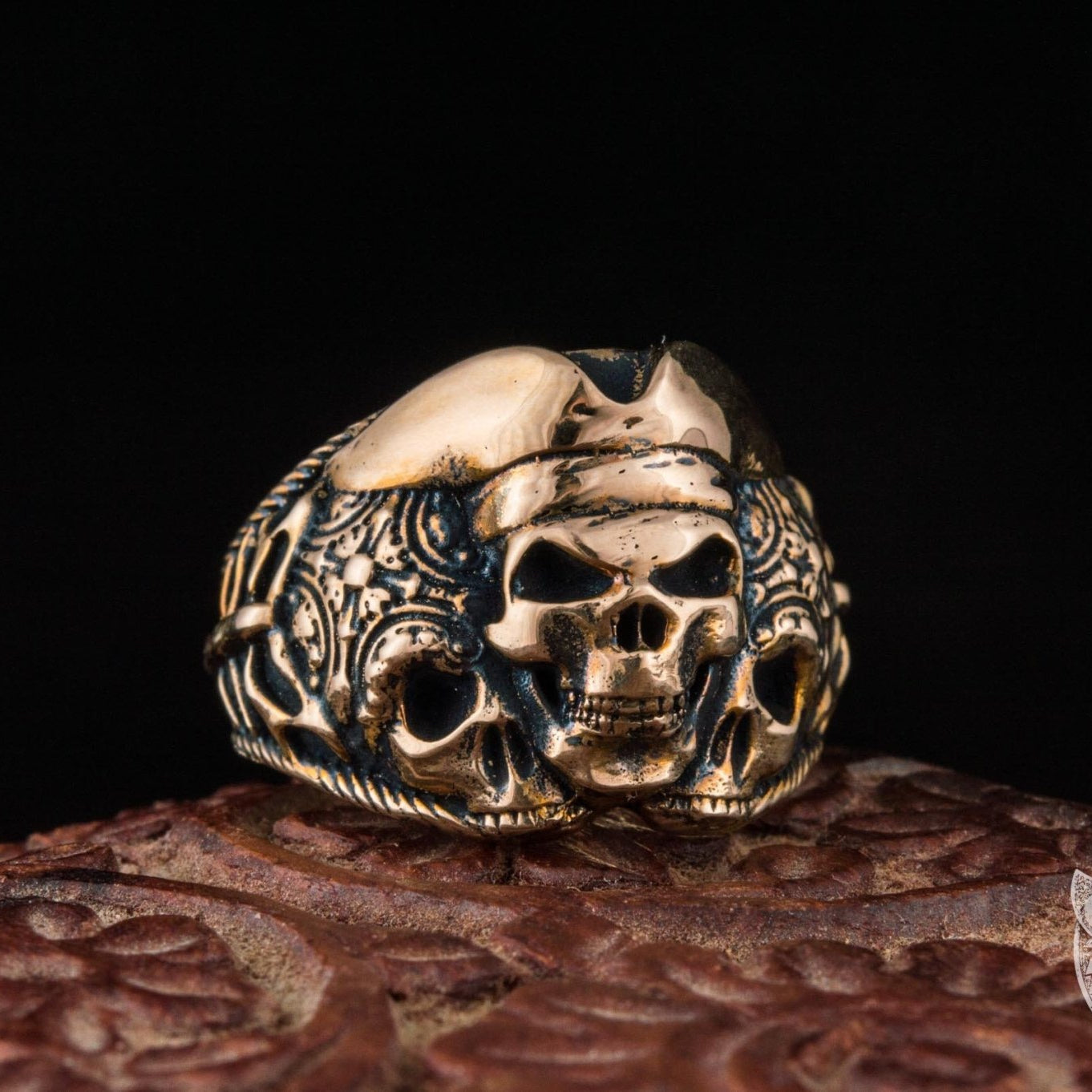 Pirate Skull Handmade Bronze Ring
