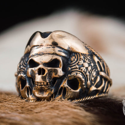 Pirate Skull Handmade Bronze Ring
