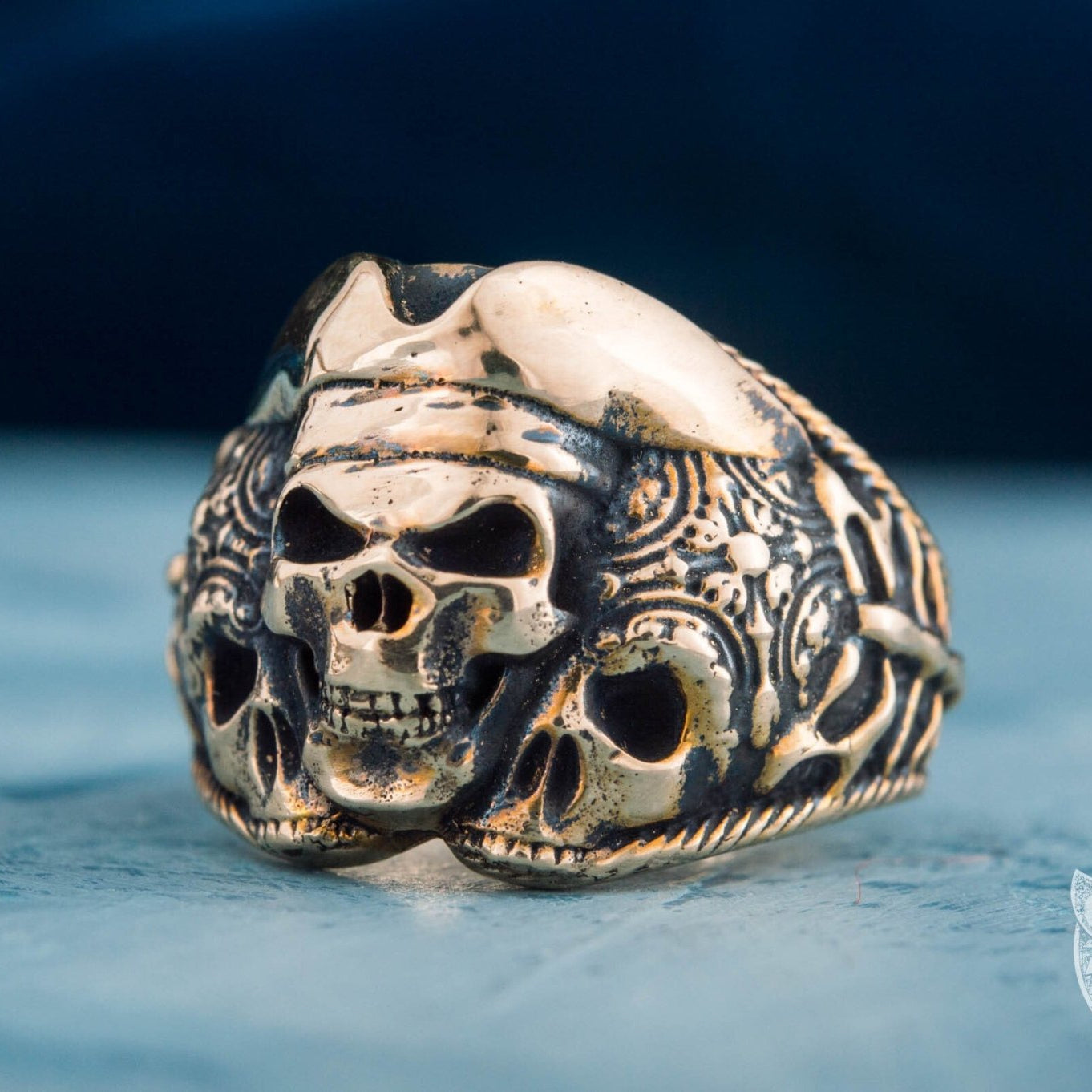 Pirate Skull Handmade Bronze Ring