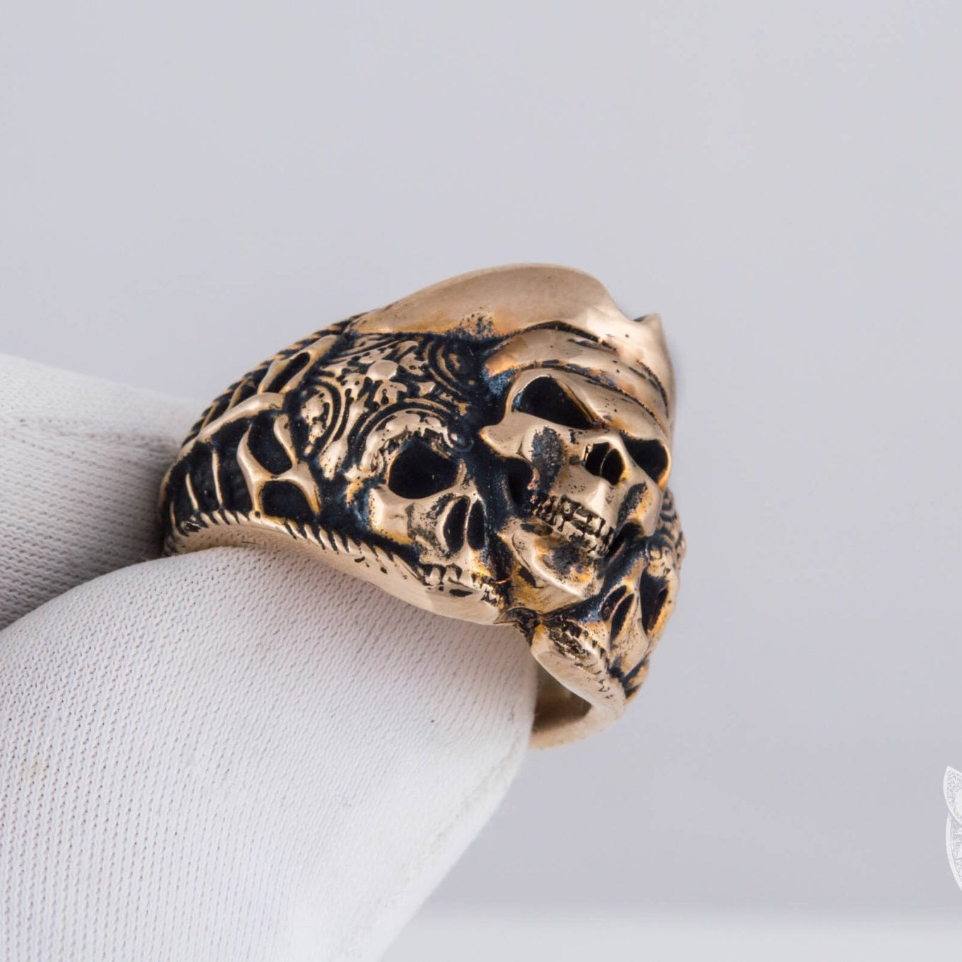 Pirate Skull Handmade Bronze Ring