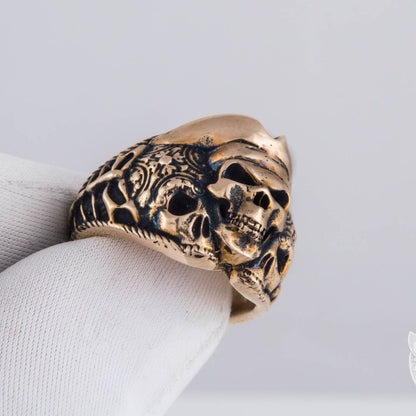 Pirate Skull Handmade Bronze Ring