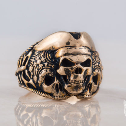 Pirate Skull Handmade Bronze Ring