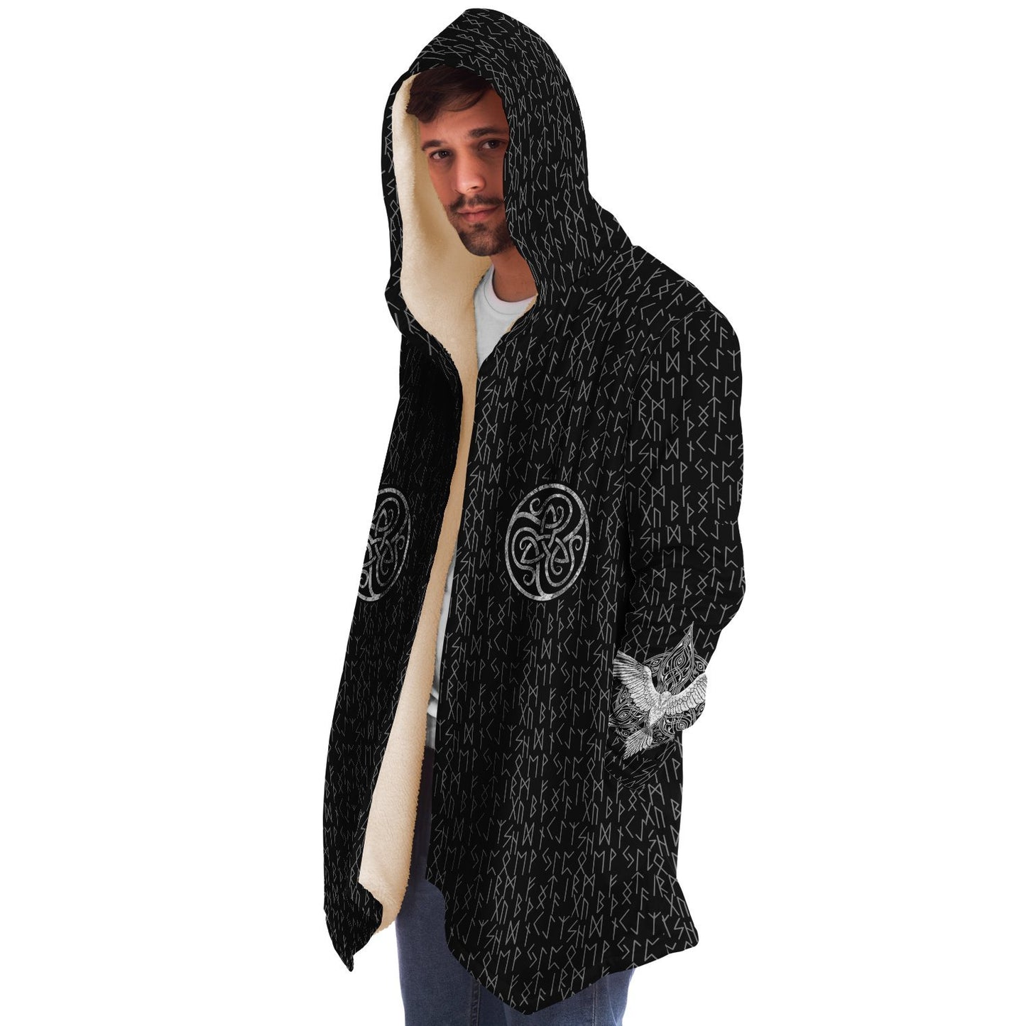 Premium Viking Runic Cloak Black