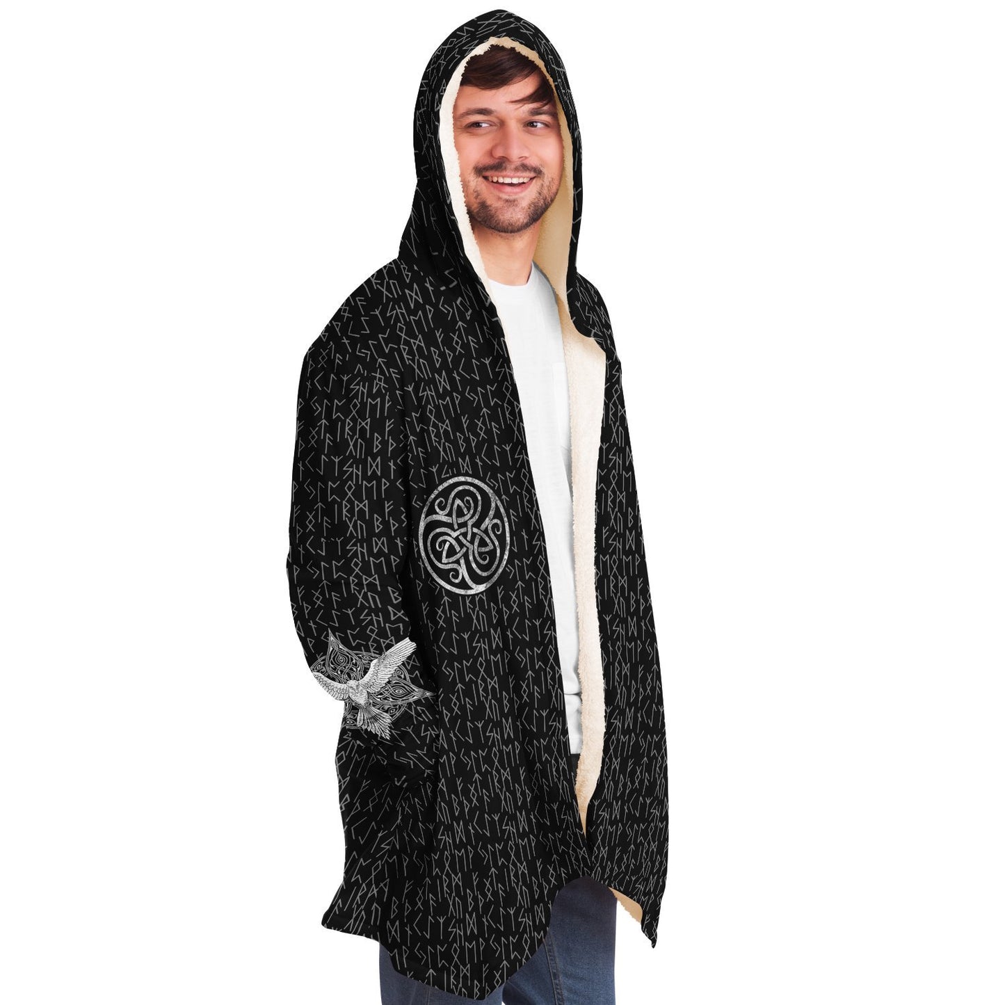 Premium Viking Runic Cloak Black