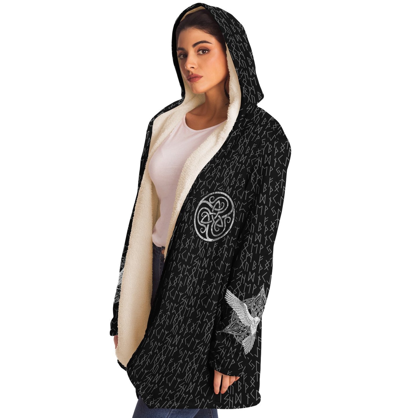 Premium Viking Runic Cloak Black