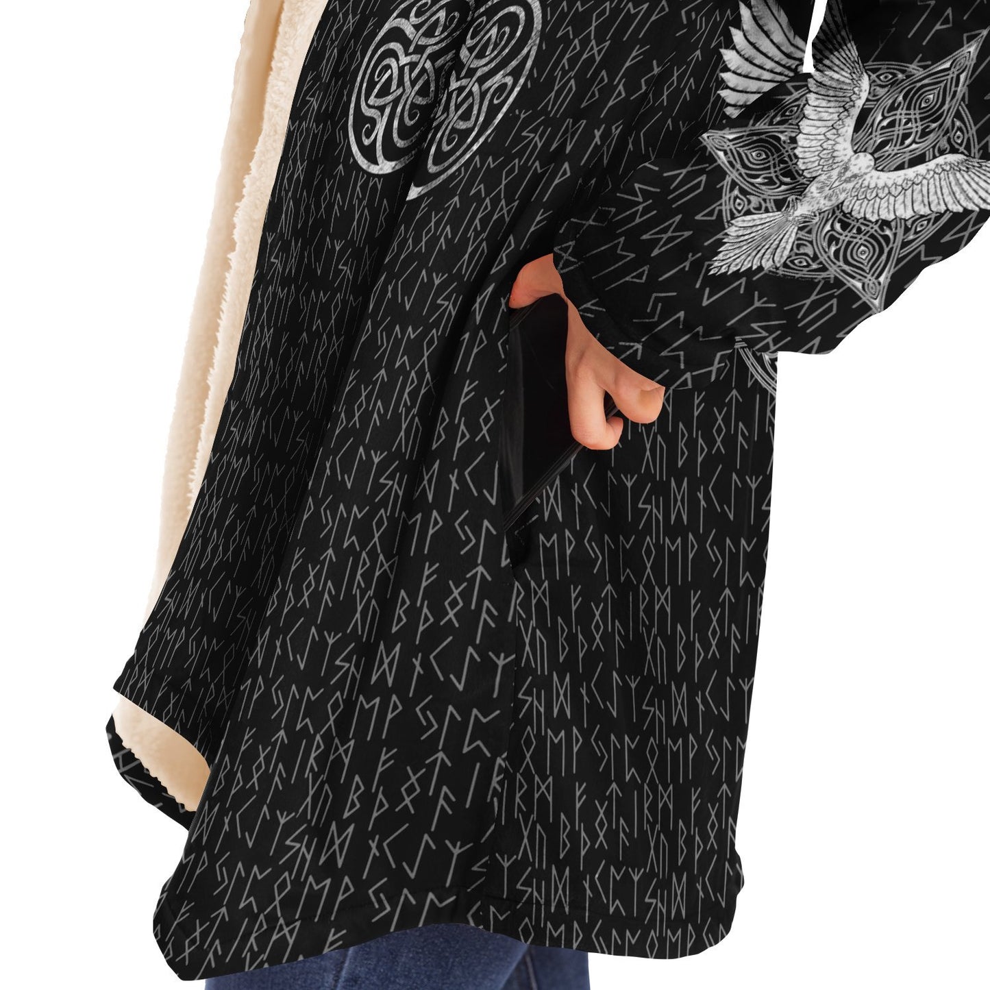 Premium Viking Runic Cloak Black