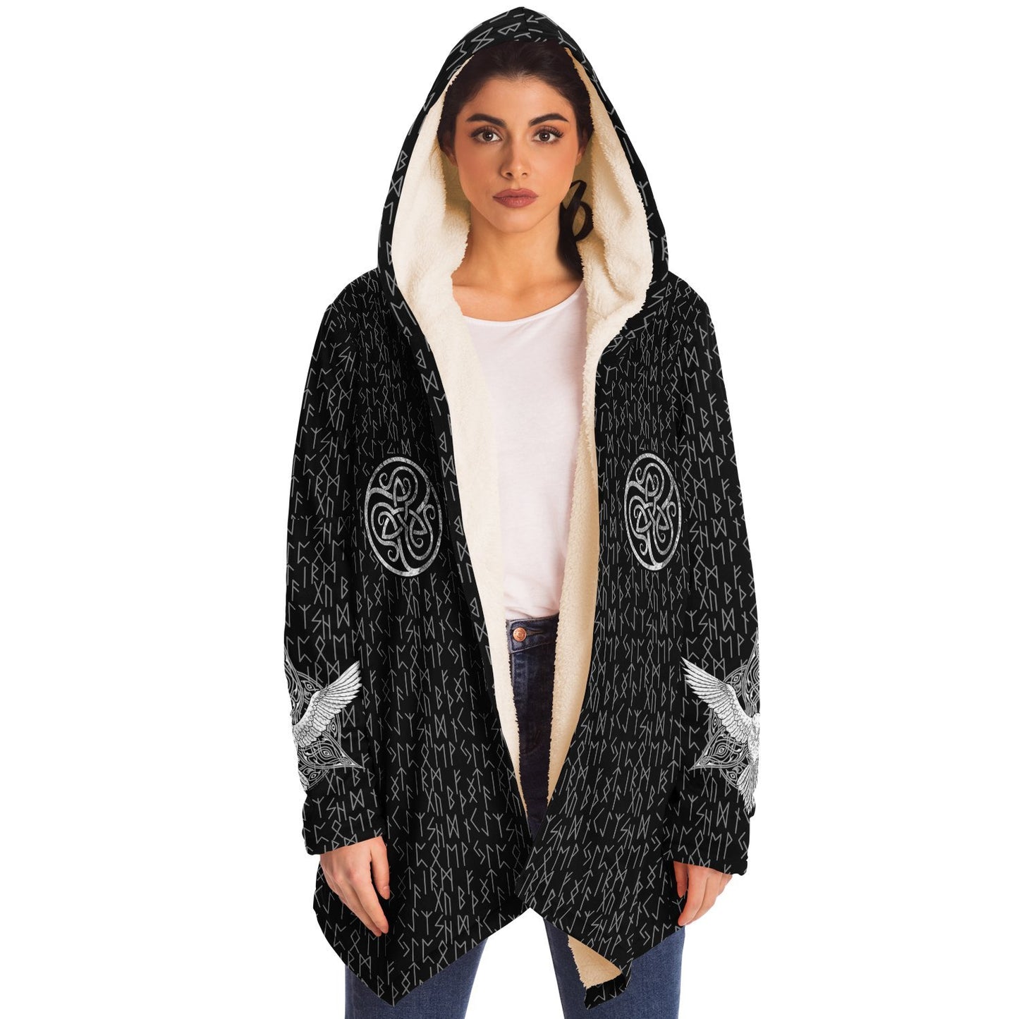 Premium Viking Runic Cloak Black