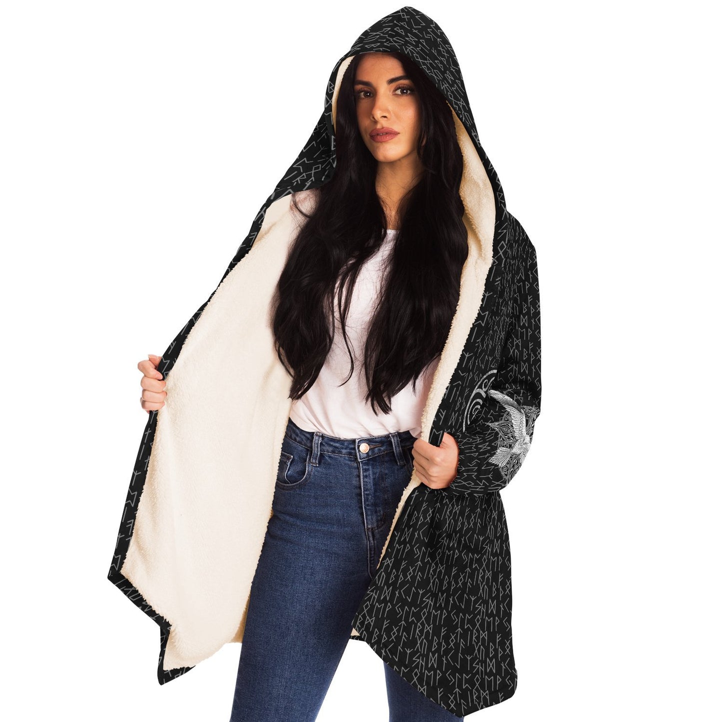 Premium Viking Runic Cloak Black