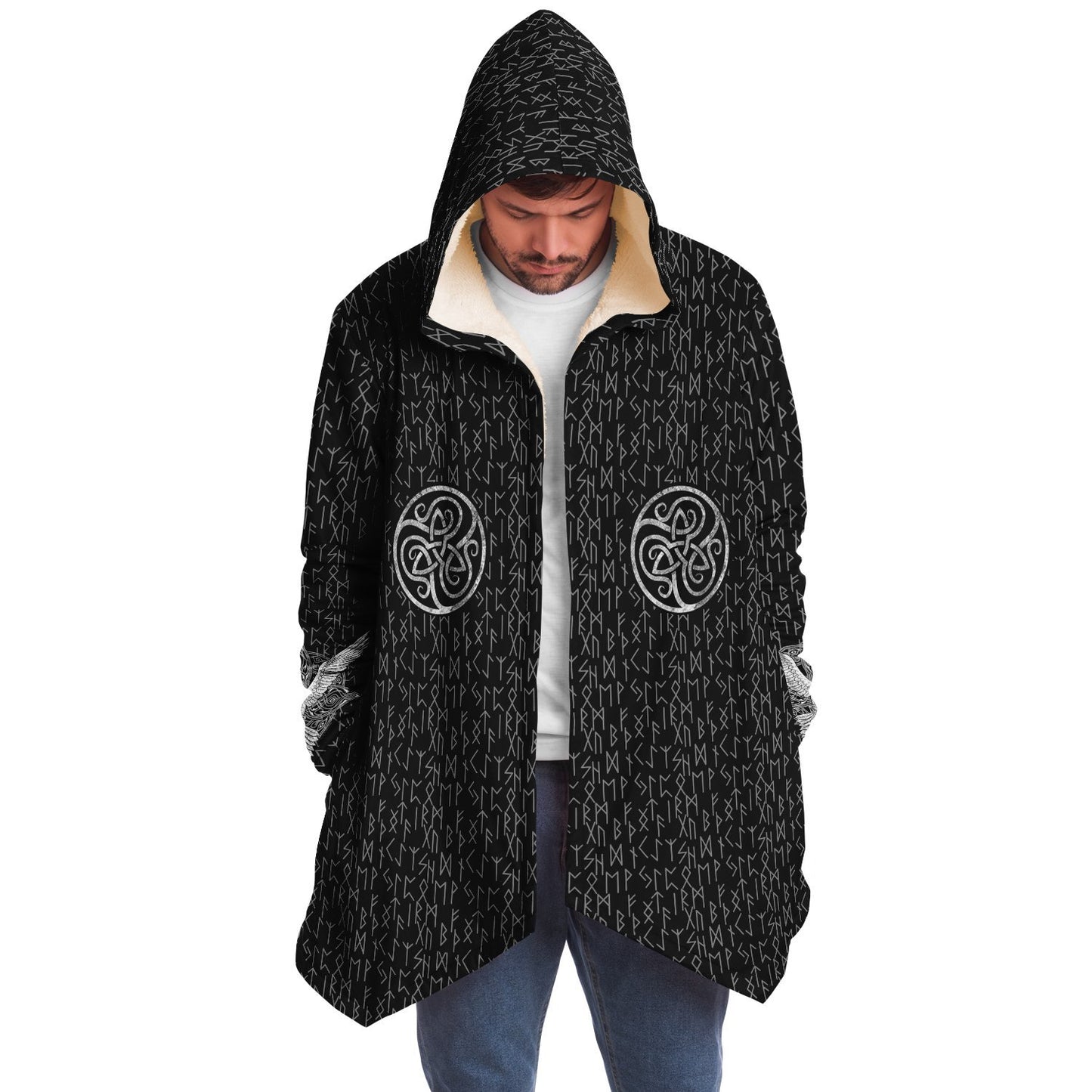 Premium Viking Runic Cloak Black