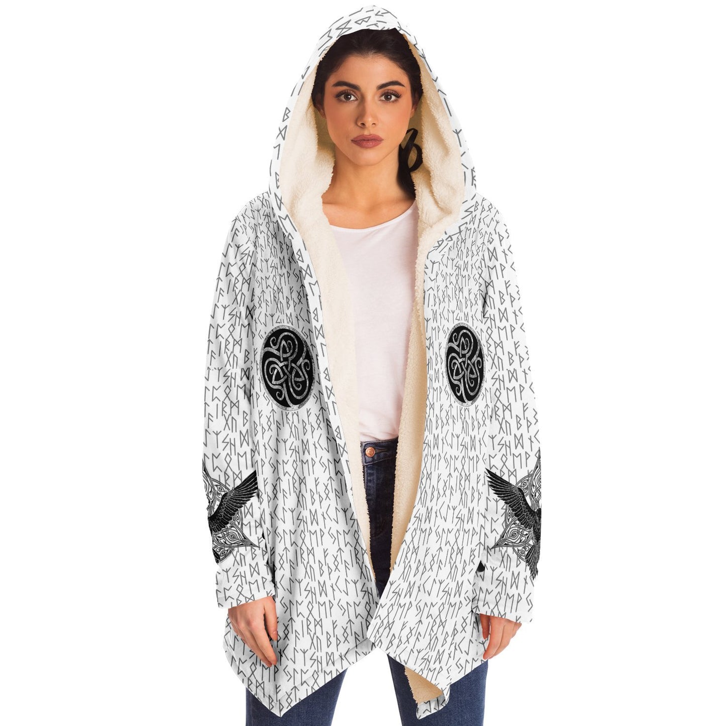 Premium Viking Runic Cloak White