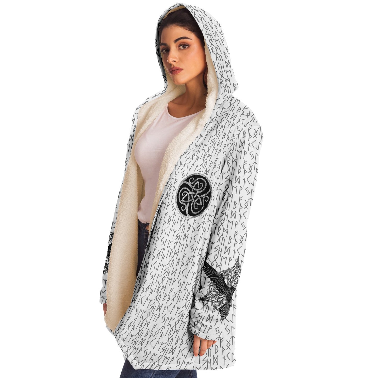 Premium Viking Runic Cloak White