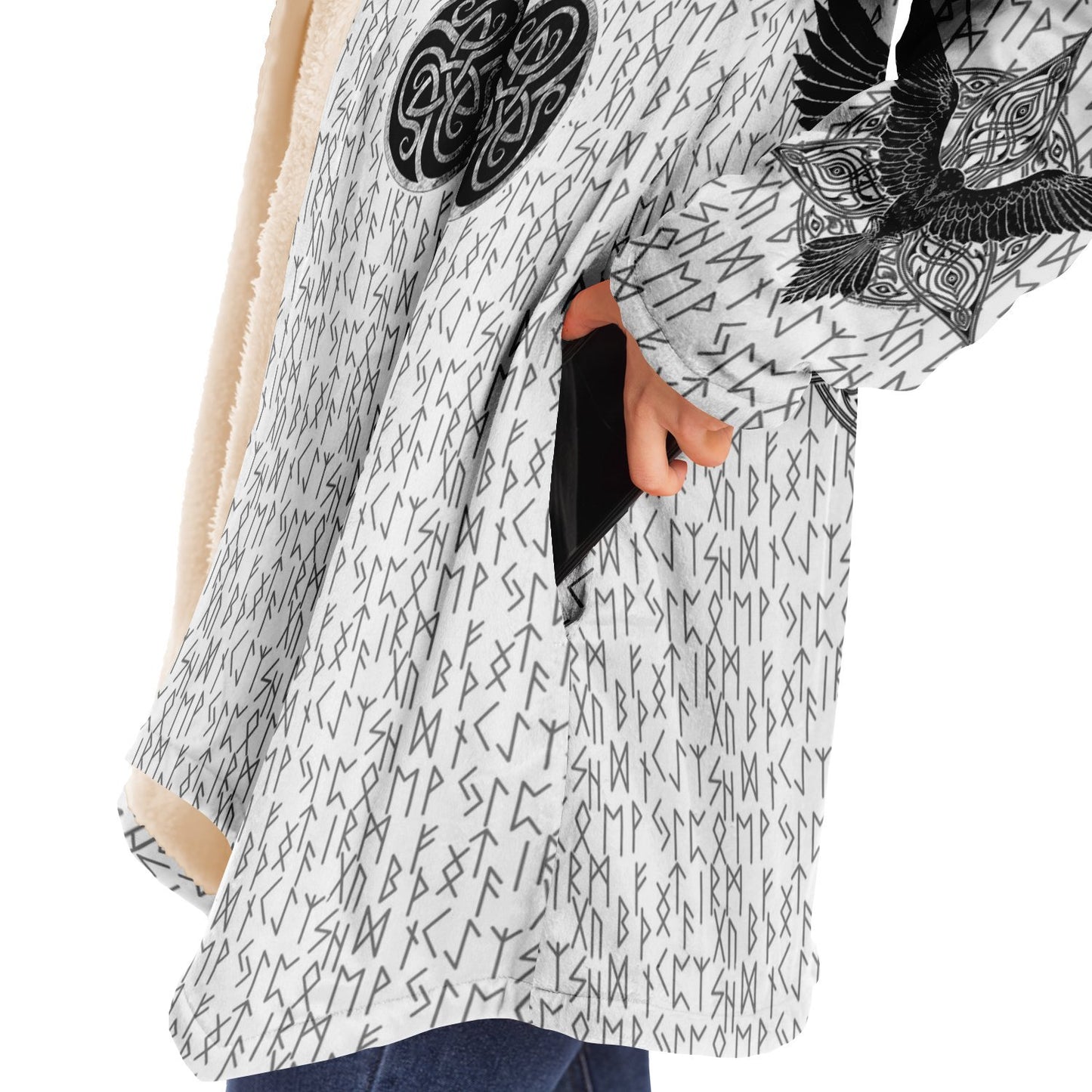 Premium Viking Runic Cloak White