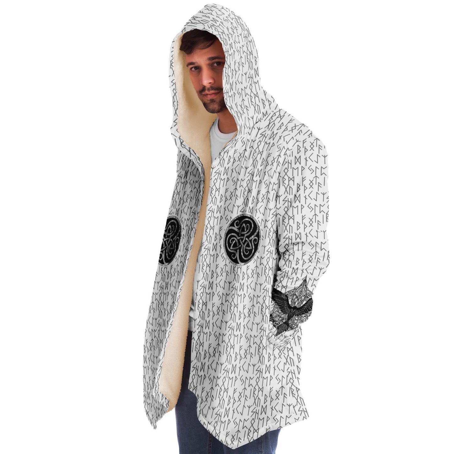 Premium Viking Runic Cloak White