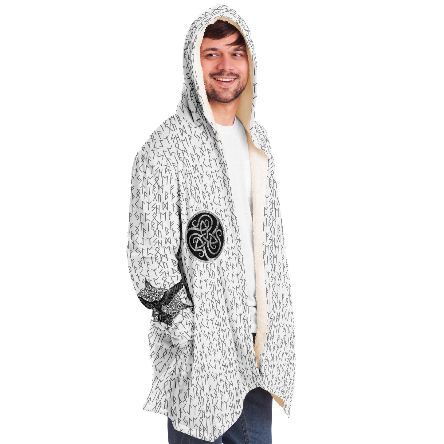 Premium Viking Runic Cloak White