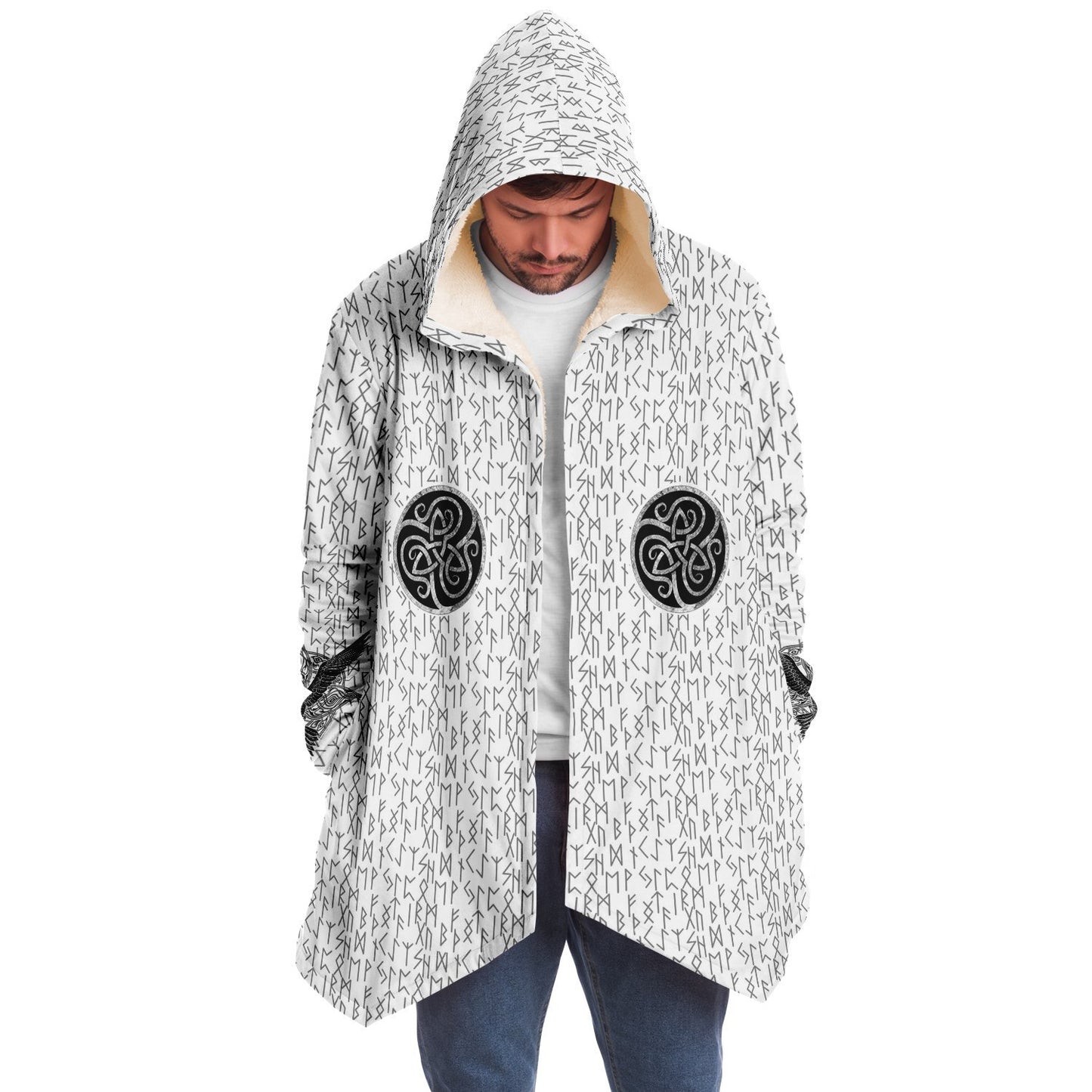Premium Viking Runic Cloak White