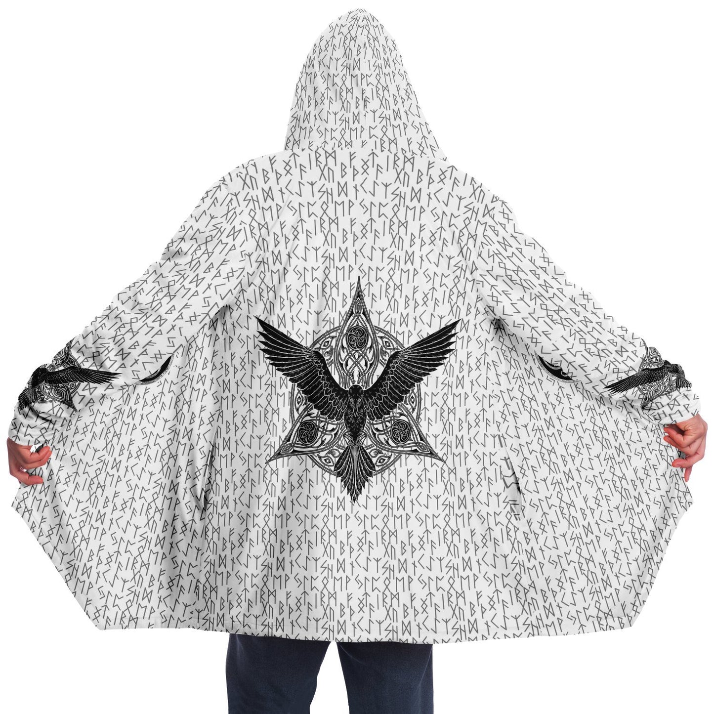 Premium Viking Runic Cloak White