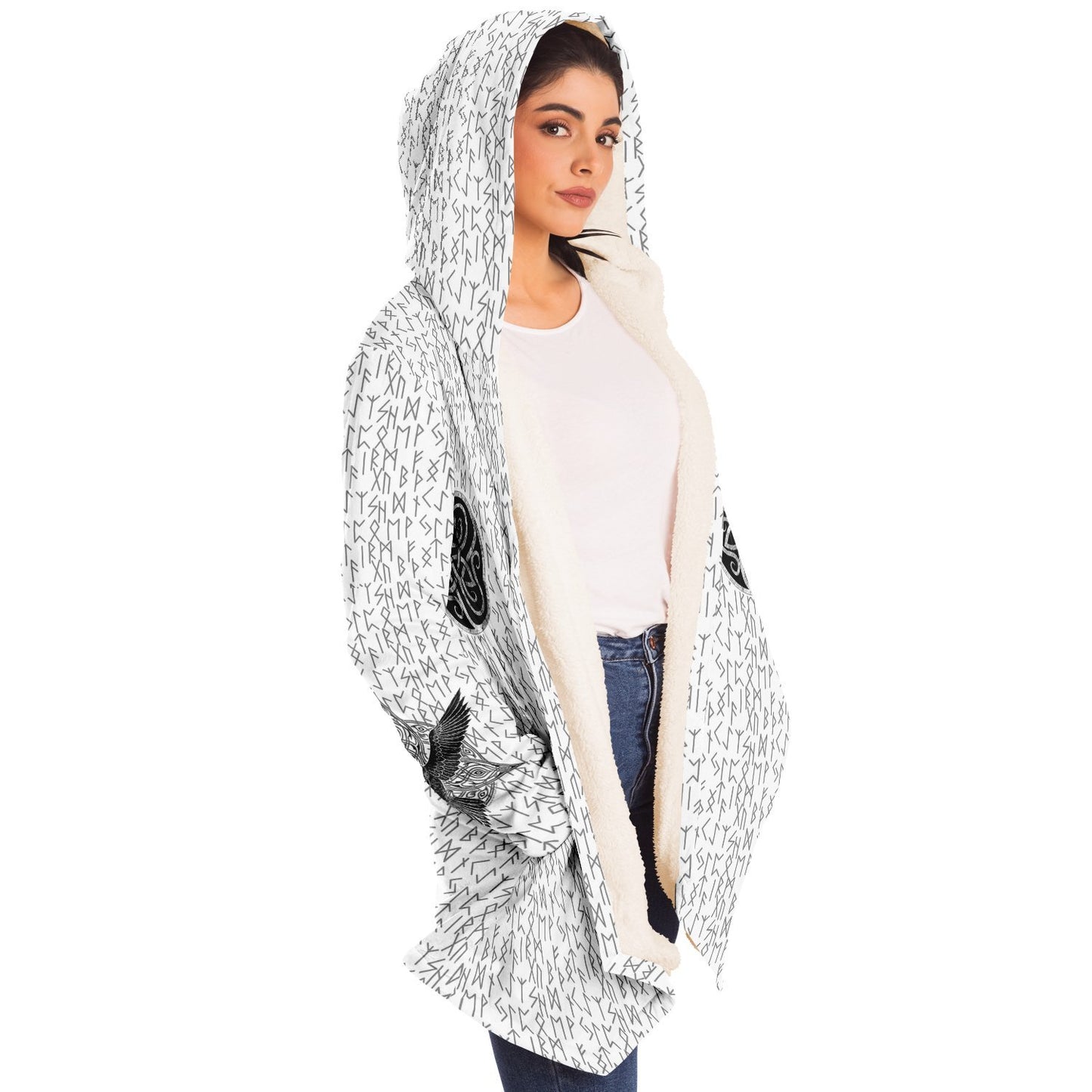 Premium Viking Runic Cloak White