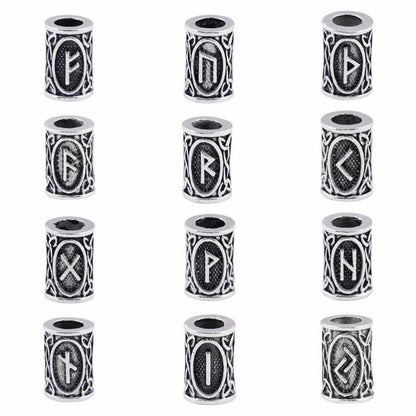 24 Stainless Steel Pieces Rune Bead Set - VikingsBrand