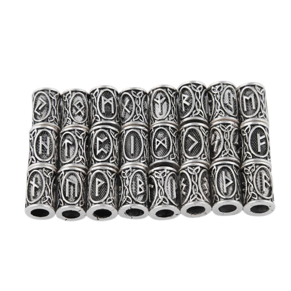 24 Stainless Steel Pieces Rune Bead Set - VikingsBrand