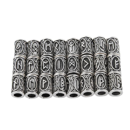 24 Stainless Steel Pieces Rune Bead Set - VikingsBrand