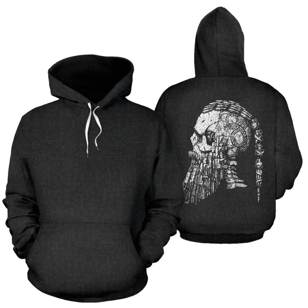 Ragnar's Head All Over Hoodie - VikingsBrand