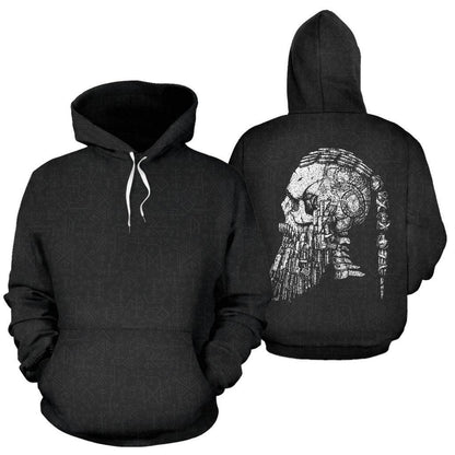 Ragnar's Head All Over Hoodie - VikingsBrand