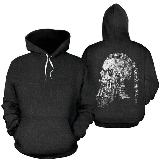 Ragnar's Head All Over Hoodie - VikingsBrand