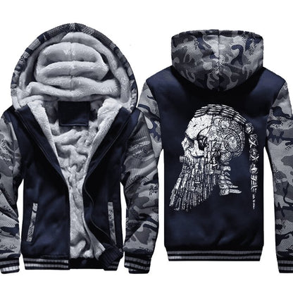 Ragnar's Head Camouflage Hoodie | Free Worldwide Shipping - VikingsBrand