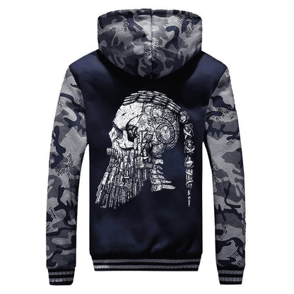 Ragnar's Head Camouflage Hoodie | Free Worldwide Shipping - VikingsBrand