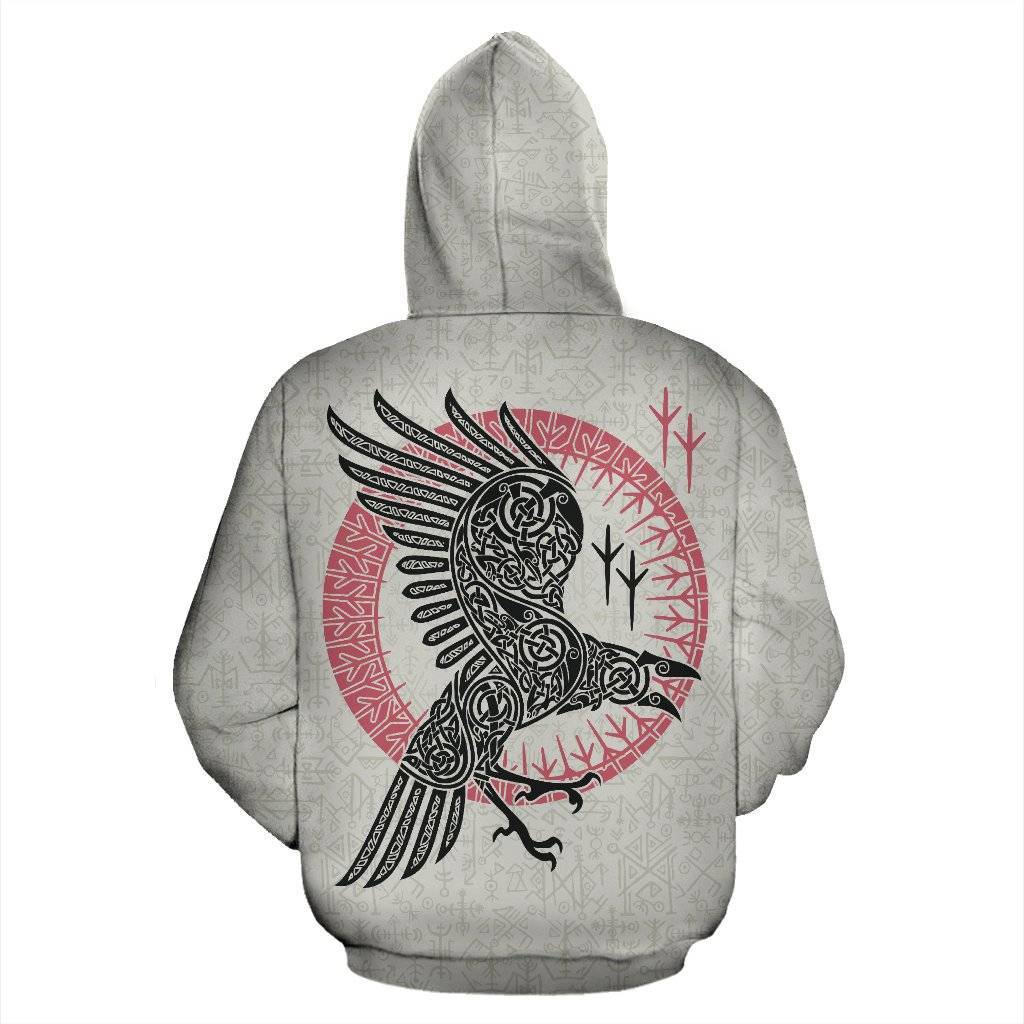 Ragnar's Raven All Over Hoodie - VikingsBrand