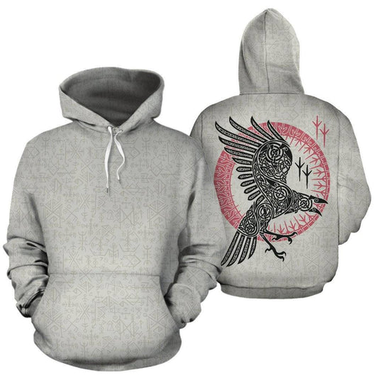 Ragnar's Raven All Over Hoodie - VikingsBrand