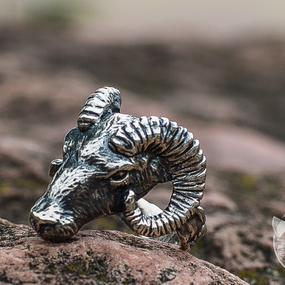 Ram 925 Sterling Silver Viking Ring - VikingsBrand